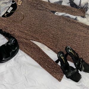 Gold & Black Shimmer Body Dress